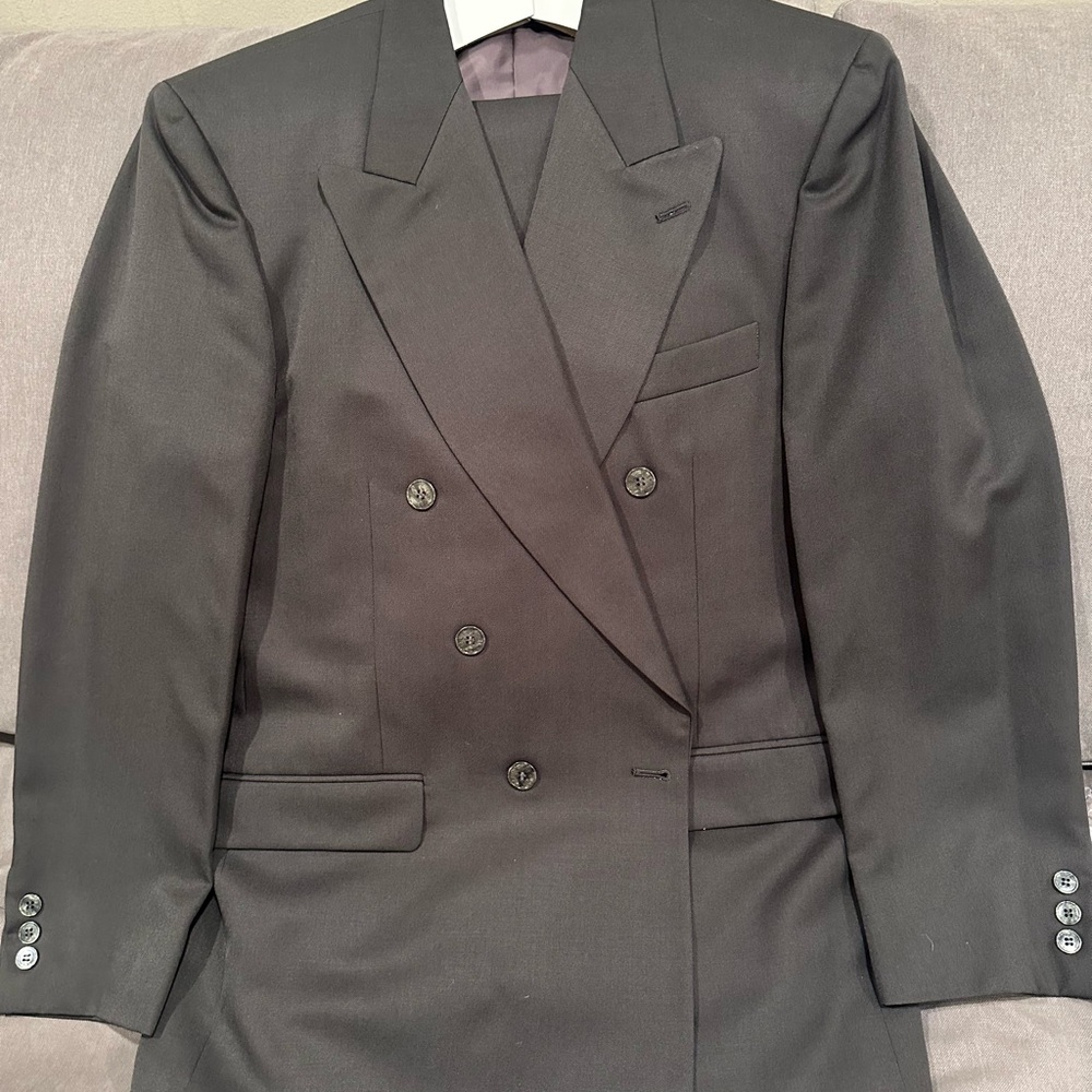 Men's Double-Breasted Black Blazer In Excellent Condition